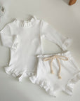 Ribbed Ruffle Cotton Set