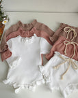 Ribbed Ruffle Cotton Set