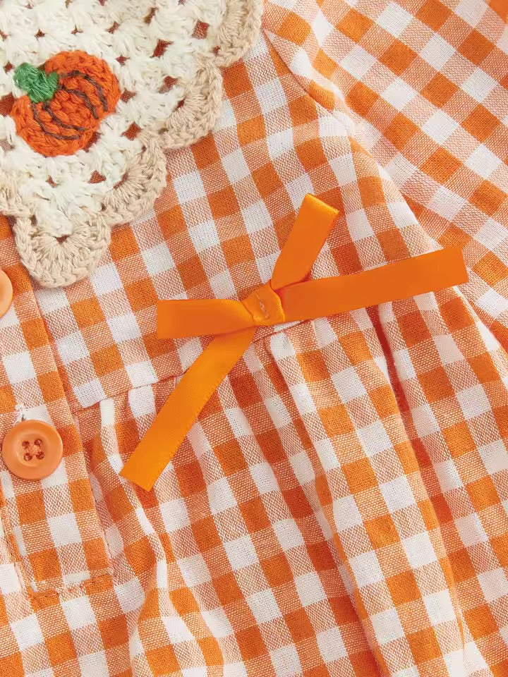 Little Pumpkin Crochet Bubble Romper Set