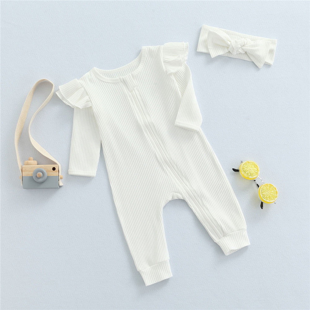 2pcs Zip Ruffled Set