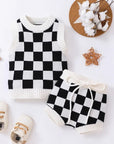 Checkerboard Knit Set