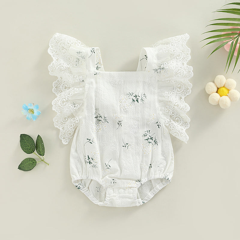 Olivia Lace Floral Romper