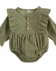 Corduroy Ruffled Romper