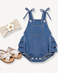Willow Denim Ruffle Romper