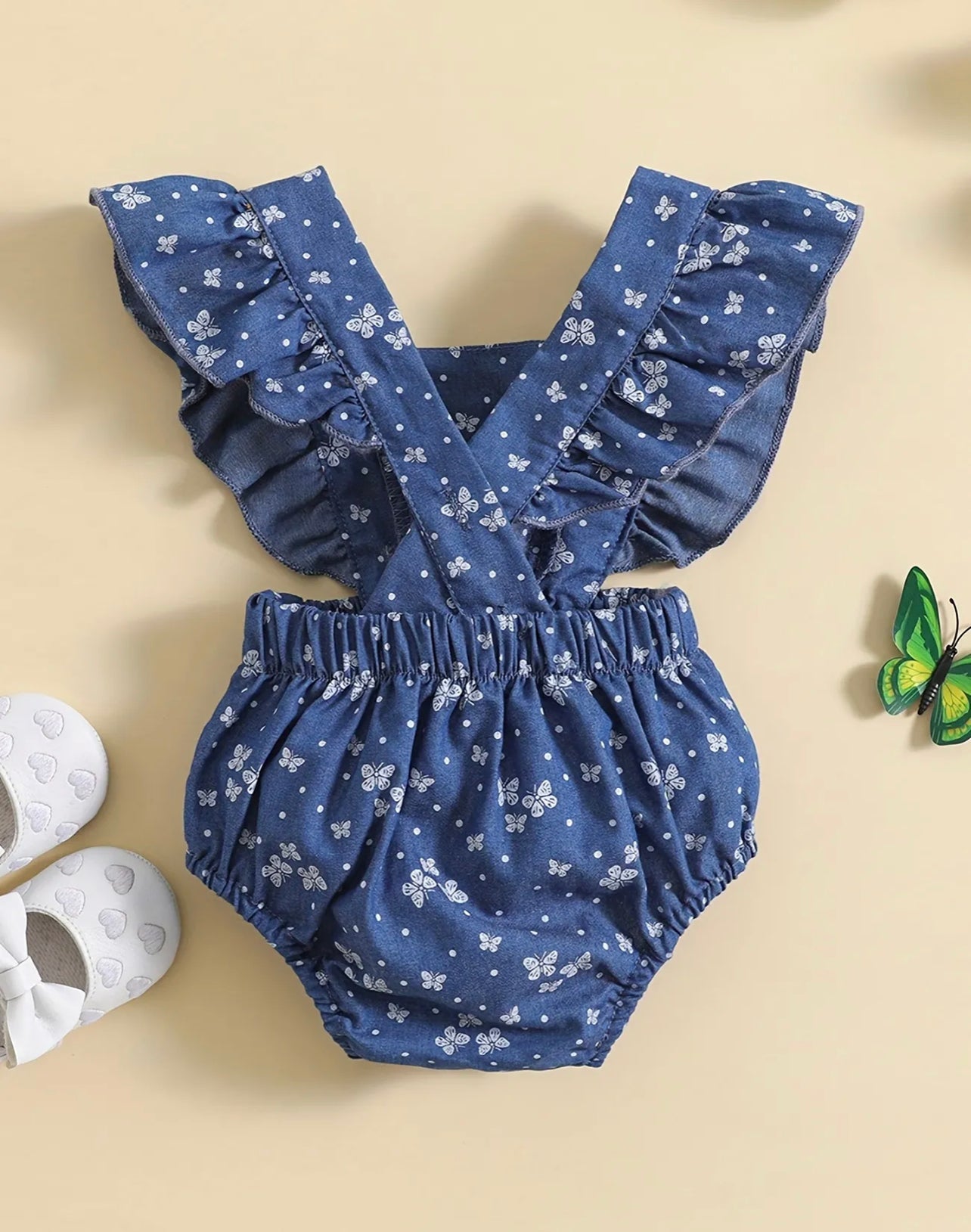 Butterfly Denim Romper