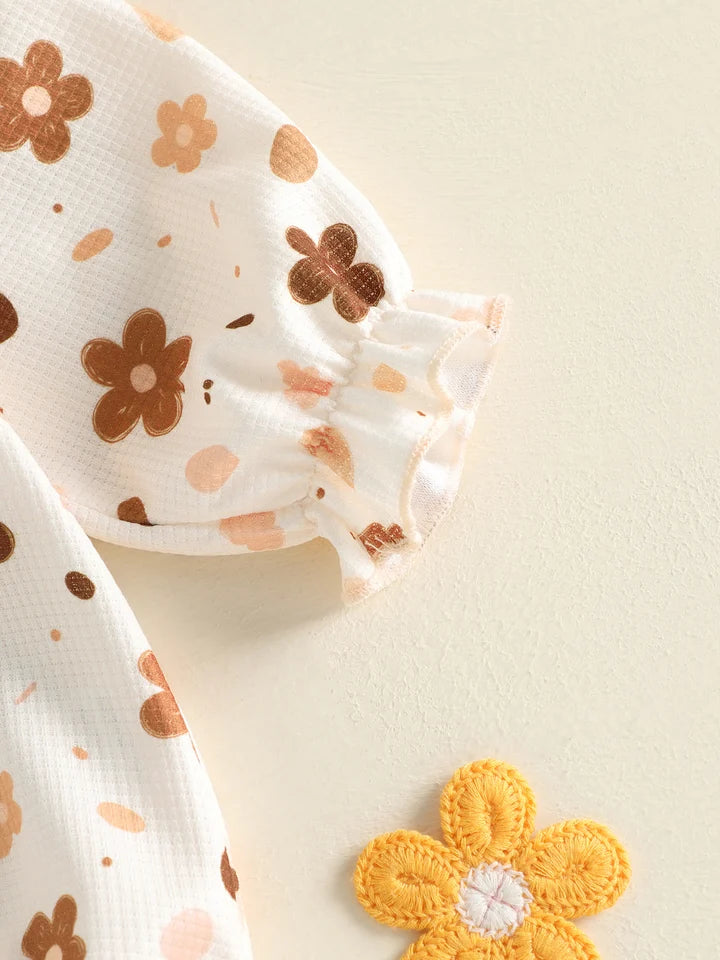 Sweet Meadow Floral
3pcs Romper Set | Cream