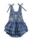 Willow Denim Ruffle Romper