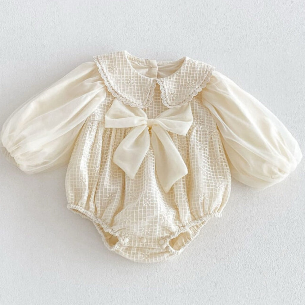 Eloise Lace Bow Bubble Romper