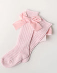 Long Knee Velvet Bow Socks