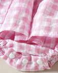 2pcs Gingham Ruffle Set