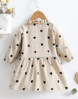 Heart Frilled Corduroy Dress