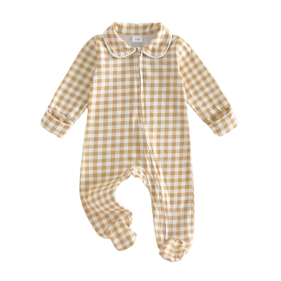 Classic Gingham Collar Footie