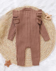 Long Sleeve Knit Ruffle Romper