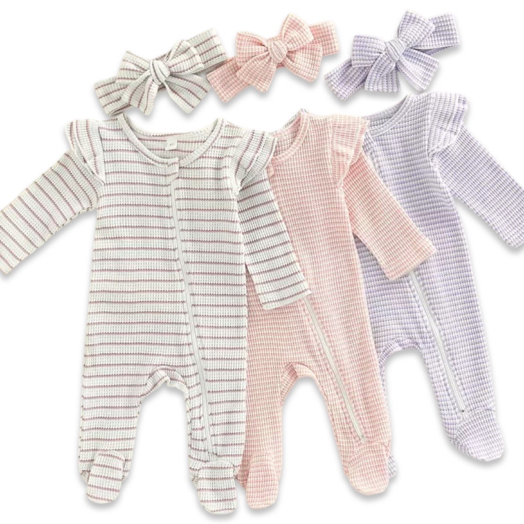 2pcs Stripes Onesie