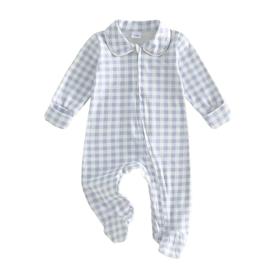 Classic Gingham Collar Footie