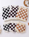 Checkerboard Knit Set