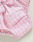 Plaid High Waist Shorts Set