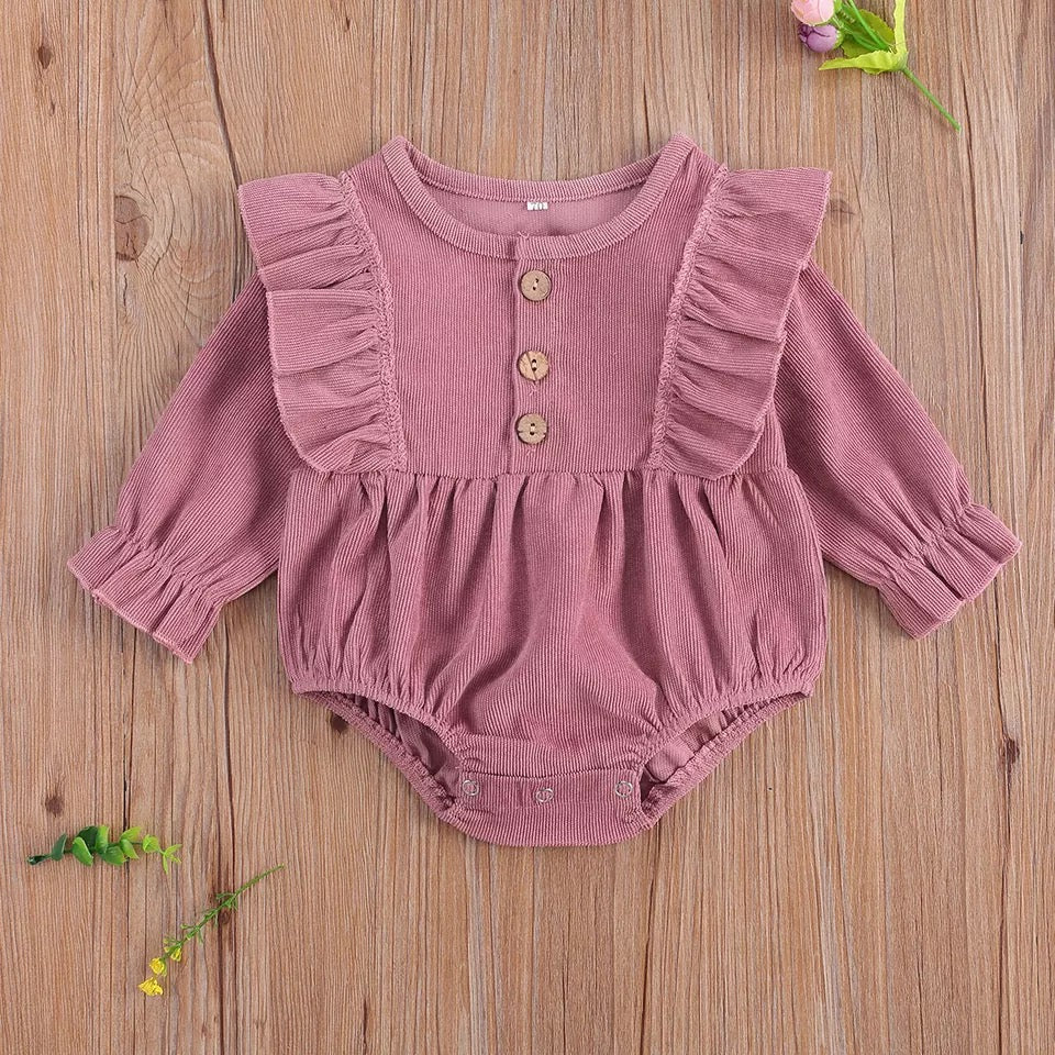 Corduroy Ruffled Romper