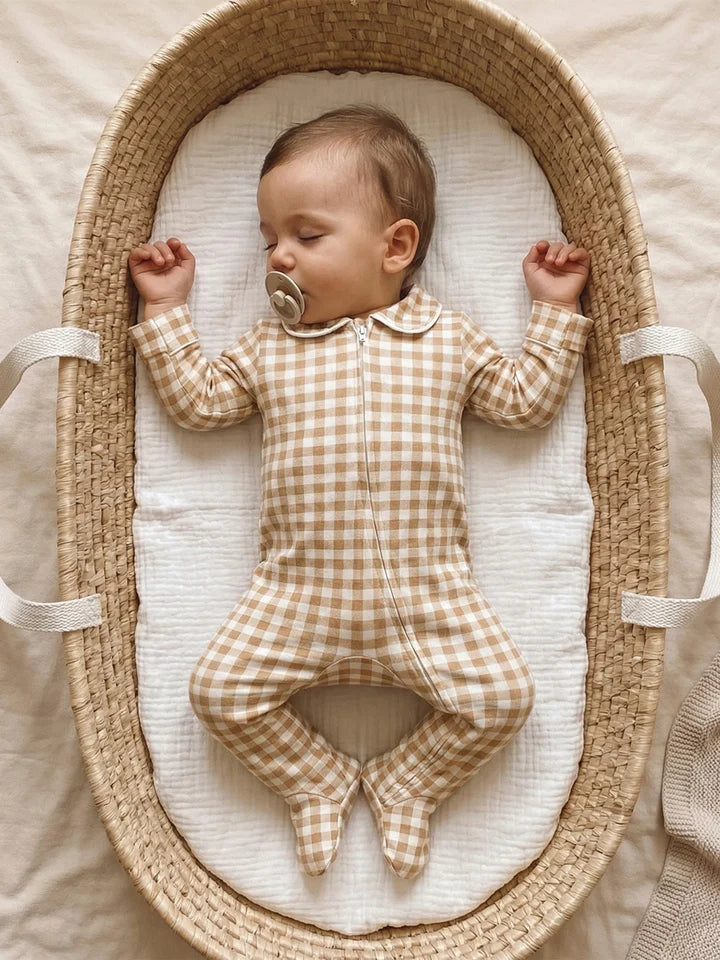 Classic Gingham Collar Footie