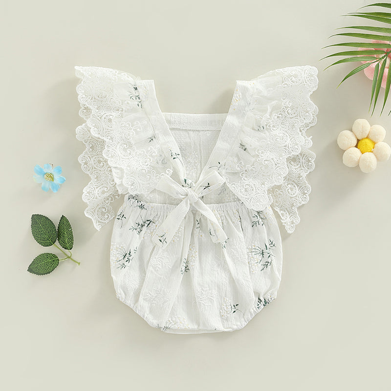 Olivia Lace Floral Romper