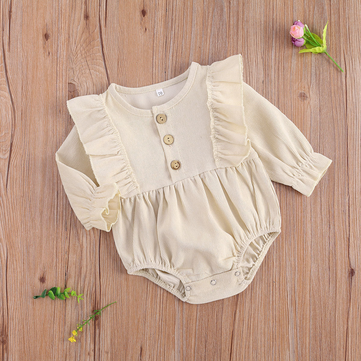 Corduroy Ruffled Romper