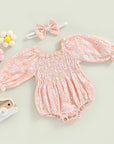 2pcs Floral Romper