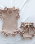 Waffle Cotton Ruffle Set