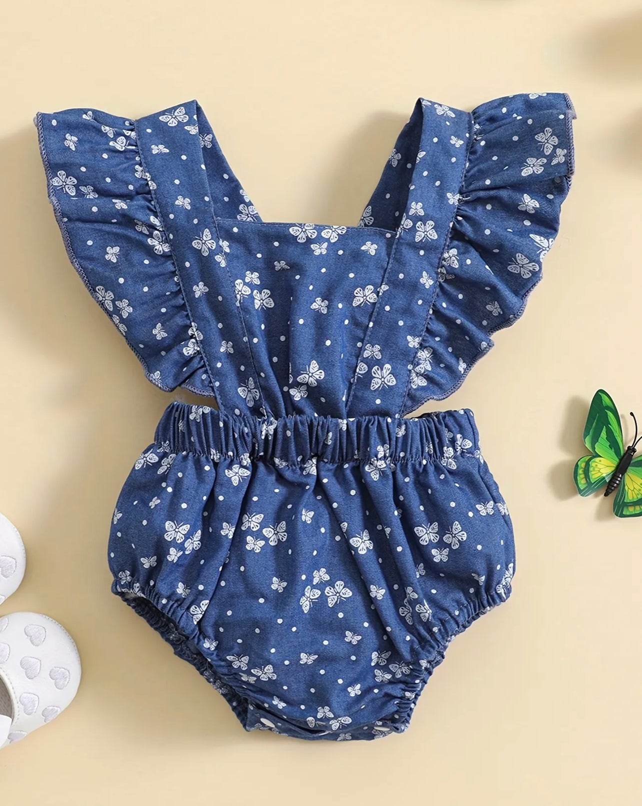 Butterfly Denim Romper