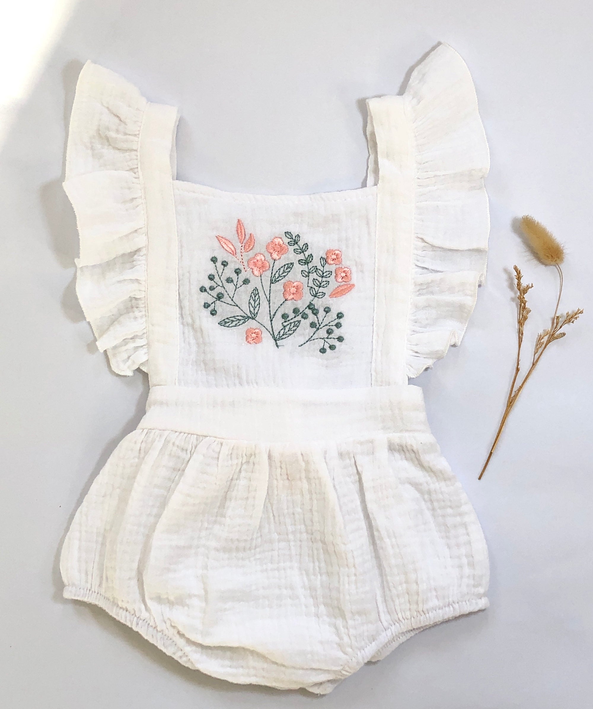 “Aria” Embroidered Romper