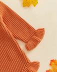 Pumpkin Patch Crochet Collar Knit Romper