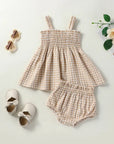 2pcs Plaid Camisole Set