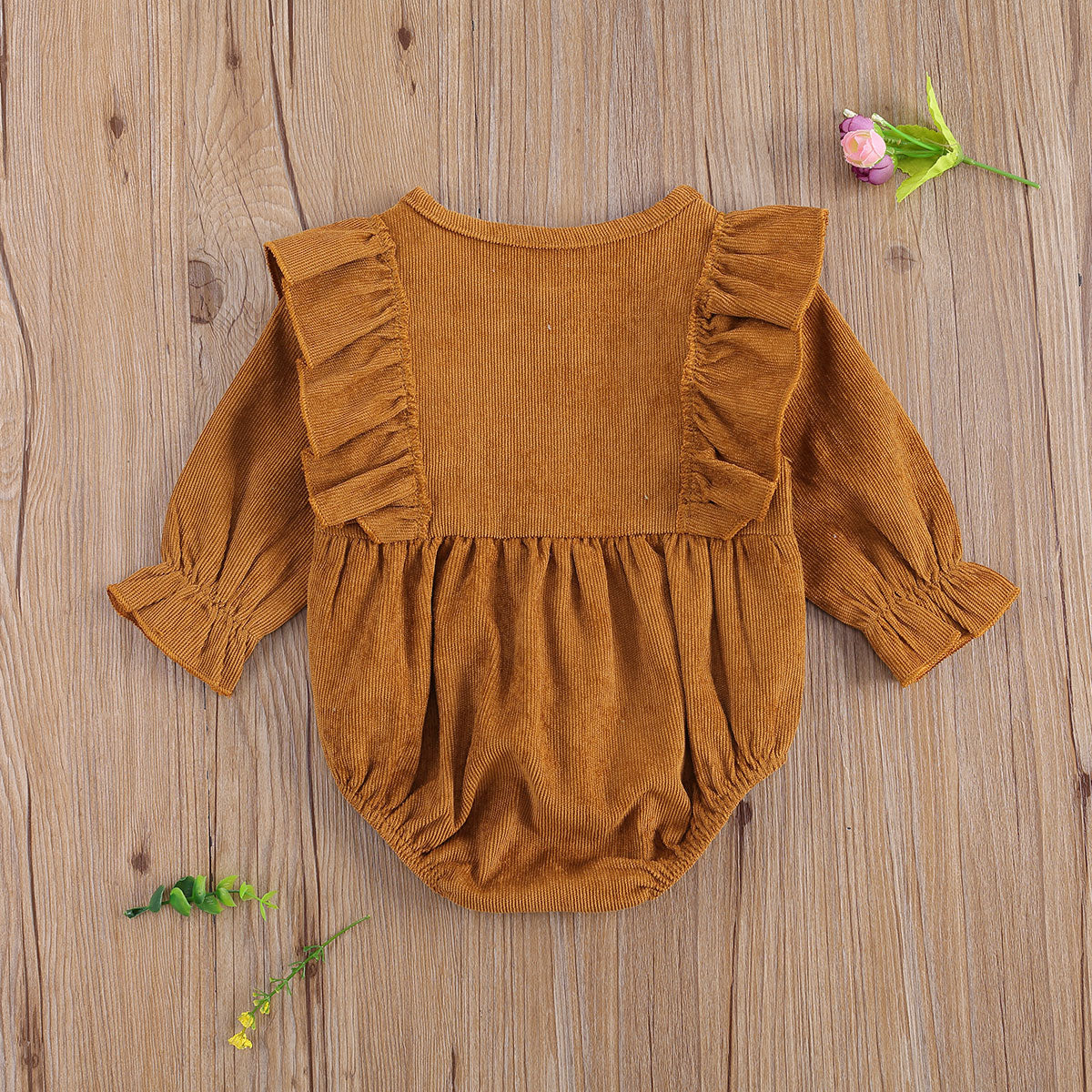 Corduroy Ruffled Romper