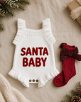 Santa Baby Knit Ruffle Romper