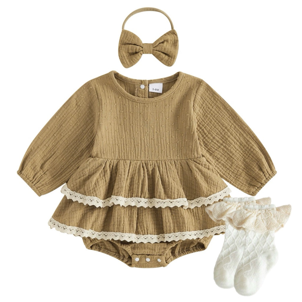 Willow Double Ruffle Muslin Bubble Romper