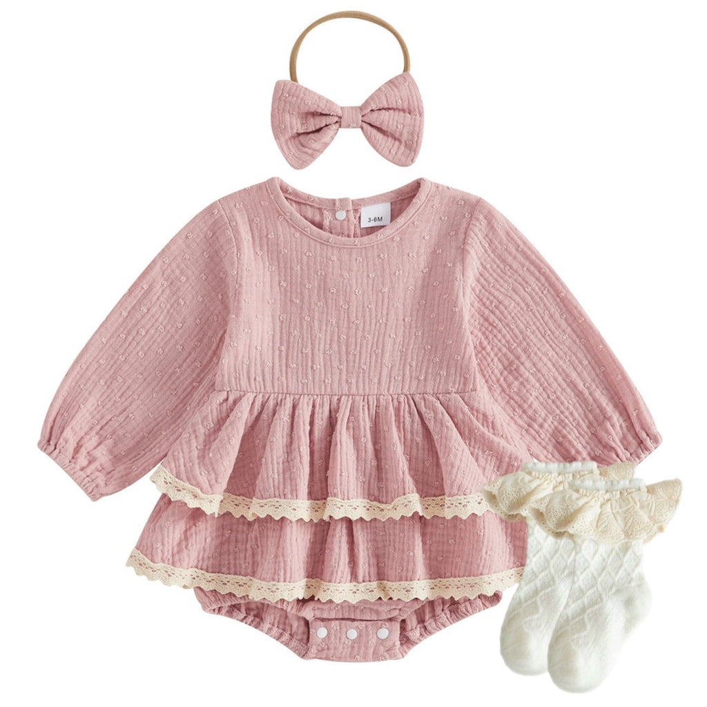 Willow Double Ruffle Muslin Bubble Romper
