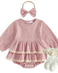 Willow Double Ruffle Muslin Bubble Romper