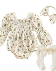 Floral Smocked Romper Set