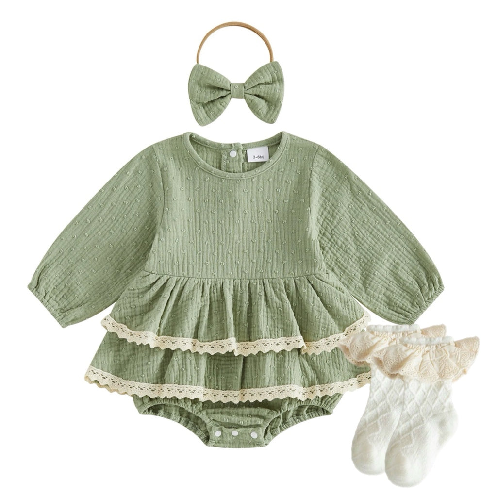 Willow Double Ruffle Muslin Bubble Romper