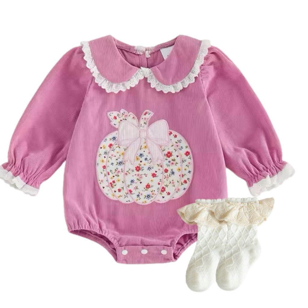 Pink Pumpkin Peter Pan Bubble Romper