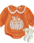 Floral Pumpkin Peter Pan Bubble Romper