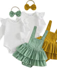 Autumn Corduroy Ruffle Pinafore Set