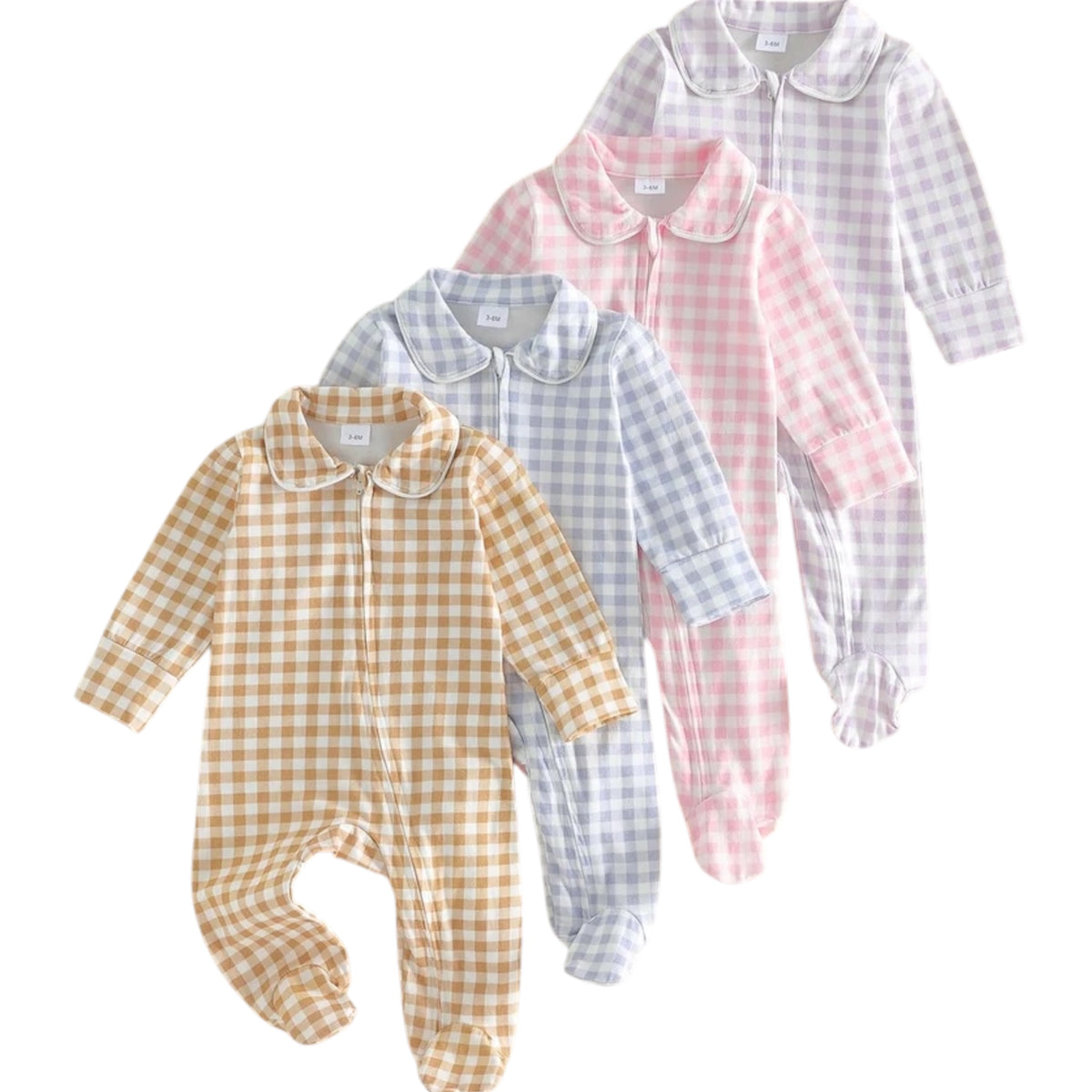 Classic Gingham Collar Footie