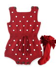 Joelle Pom Romper (Red)