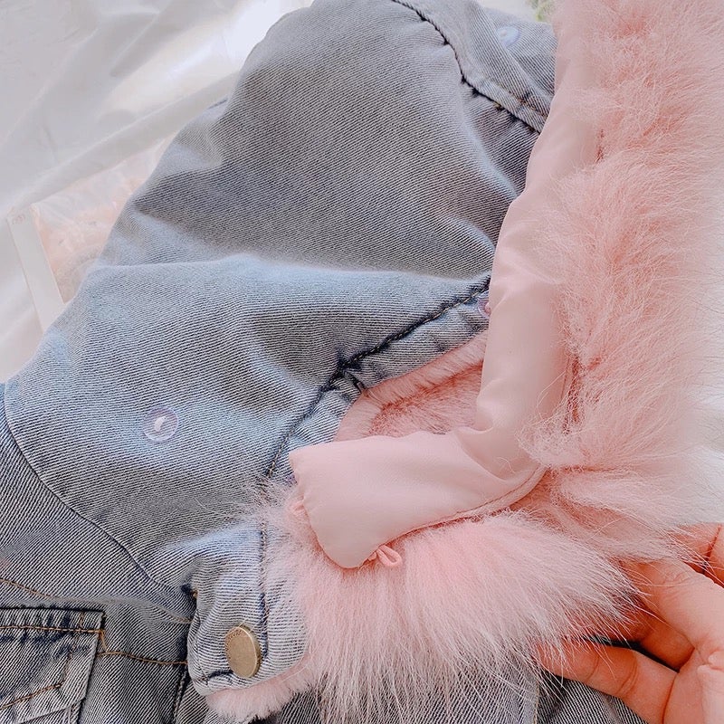 Faux Fur Denim Jacket