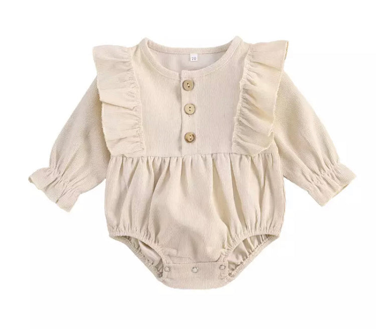 Corduroy Ruffled Romper