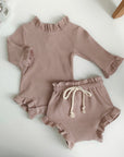 Ribbed Ruffle Cotton Set