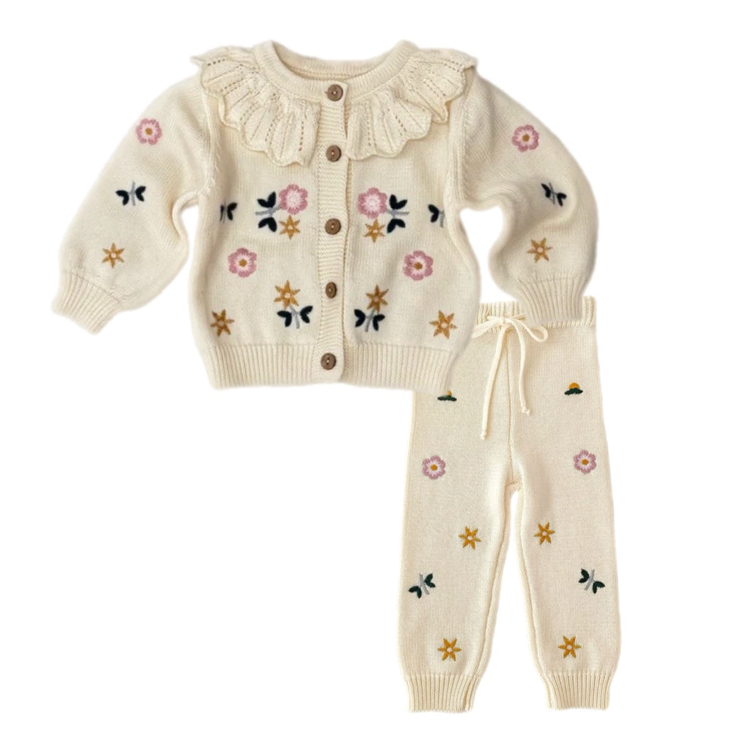 Floral Garden Knit Cardigan Set