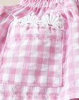 2pcs Gingham Ruffle Set