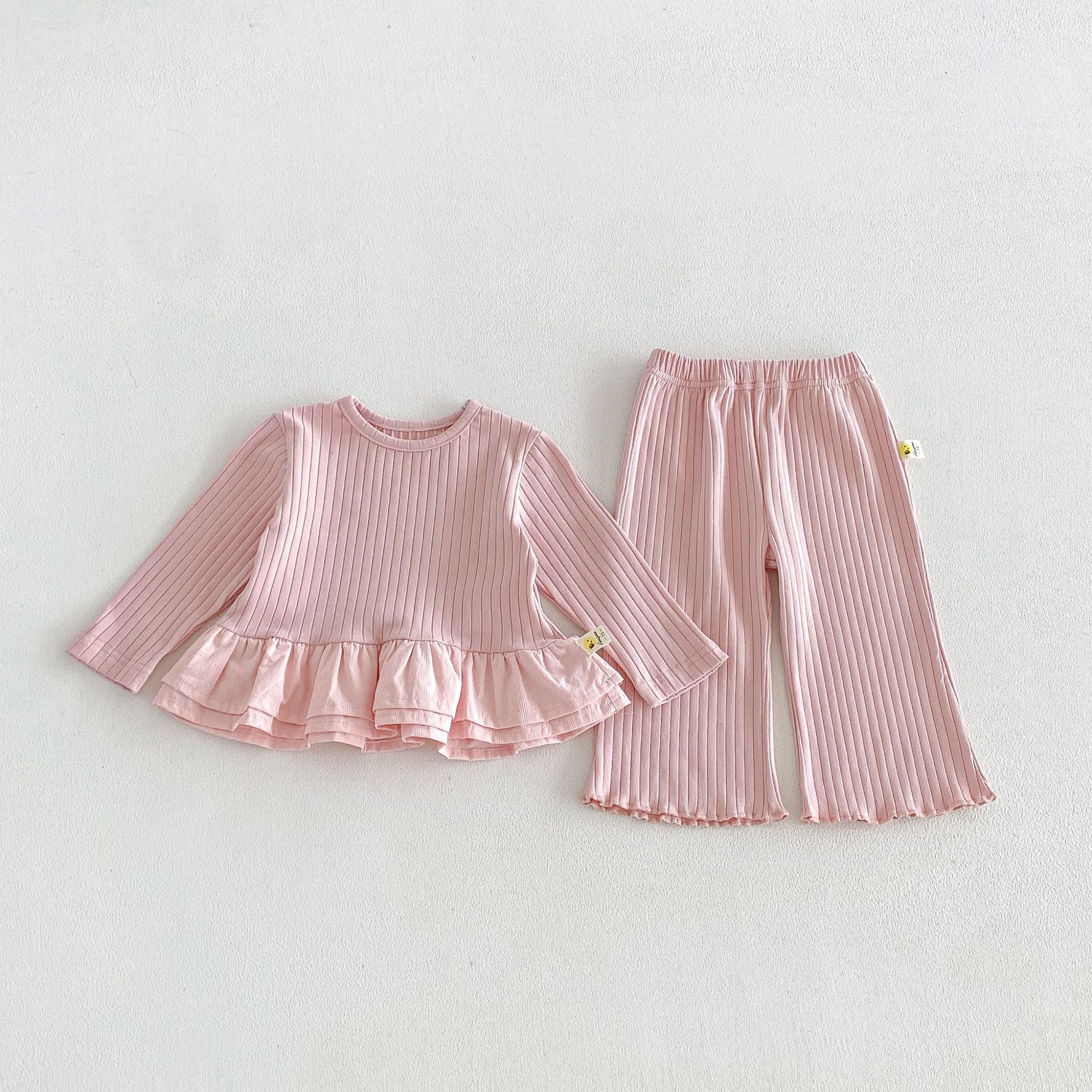 Cozy Bloom Ribbed Ruffle Lounge Set