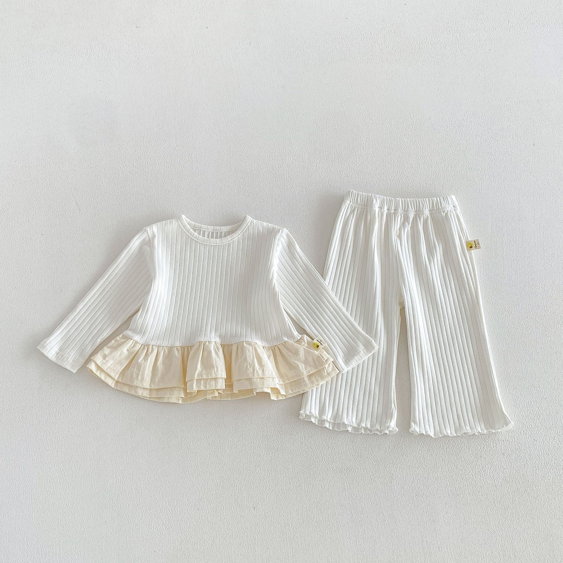 Cozy Bloom Ribbed Ruffle Lounge Set